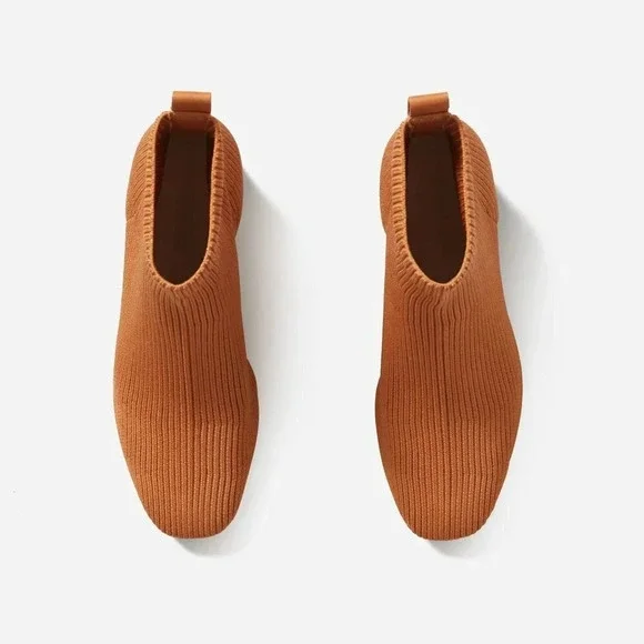 Everlane The Glove Boots in Toffee New Womens Knit Ankle Bootie - Picture 2 of 14